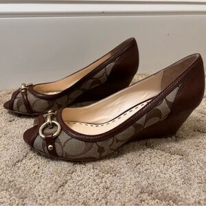 Coach Stella Peep-Toe Wedges